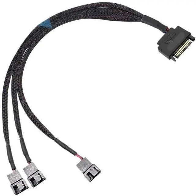 Alt view image 4 of 4 - 3/4 Pin Fan Adapter 15 Pin SATA to 12V PC Case Fan Splitter Extension Power Cable Adapter