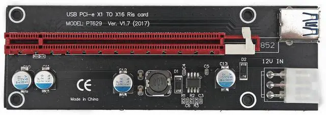 Alt view image 2 of 7 - 2017 USB3.0 PCI Express 1x to 16x Extender Riser Card Adapter 6Pin Powered Cable
