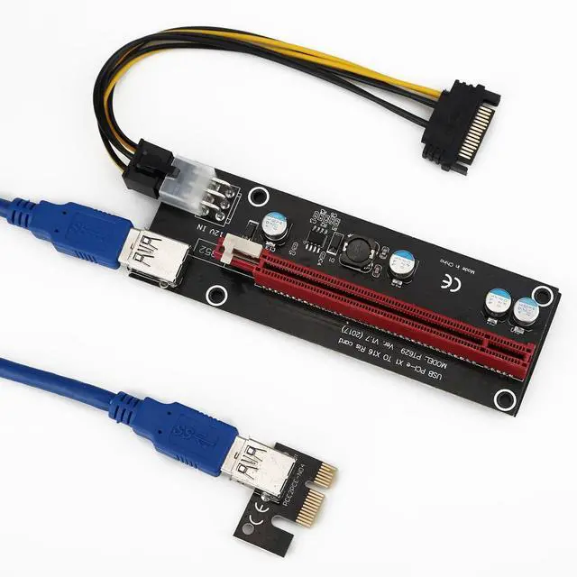 Main image of 2017 USB3.0 PCI Express 1x to 16x Extender Riser Card Adapter 6Pin Powered Cable