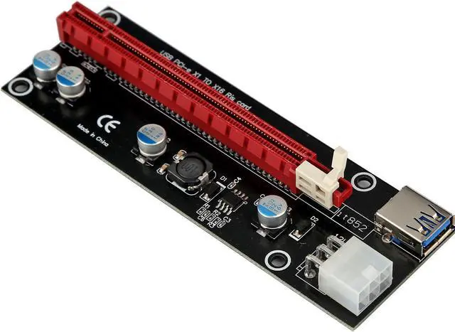 Alt view image 3 of 7 - 2017 USB3.0 PCI Express 1x to 16x Extender Riser Card Adapter 6Pin Powered Cable