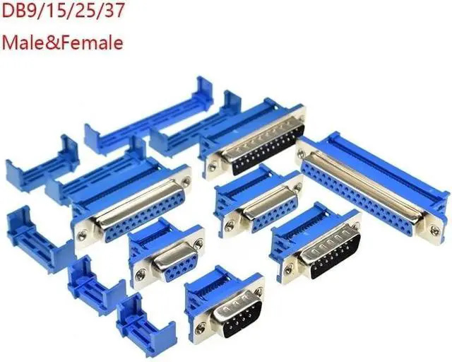 Alt view image 2 of 4 - 2/5pcs Db9/15/25/37 Male Female Plug Serial Port Connector IDC Crimp Type D-Sub Rs232 Adapter(DB37 Female,5Pcs)