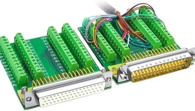 Alt view image 3 of 6 - Pin DB50 Solder-Free Terminal Block 3 Rows of 50 Cores Connector Male Female Board 50 Pin Double-Shielded 1-Meter Cable(Shielded Cable 1M)