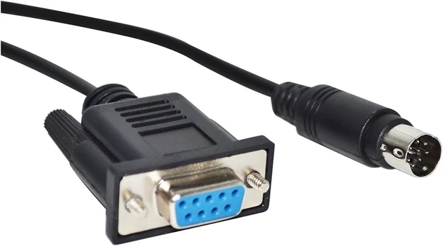 Alt view image 2 of 3 - D-SUB 9 PIN DB9 Female to M-INI DIN 8P MD8 Male Adapter RS232 Serial Data Transfer Cable Fit Compatible QUICKTAKE 100 150 Camera to PC(1.8m)