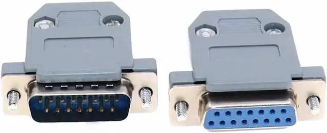 Alt view image 2 of 5 - Metal MI NI Serial Port 9Pin Display to DB15Pin Male Female Converter HD15/DB9 VGA (D-SUB, RGB)(DB9 F-DB15 M)