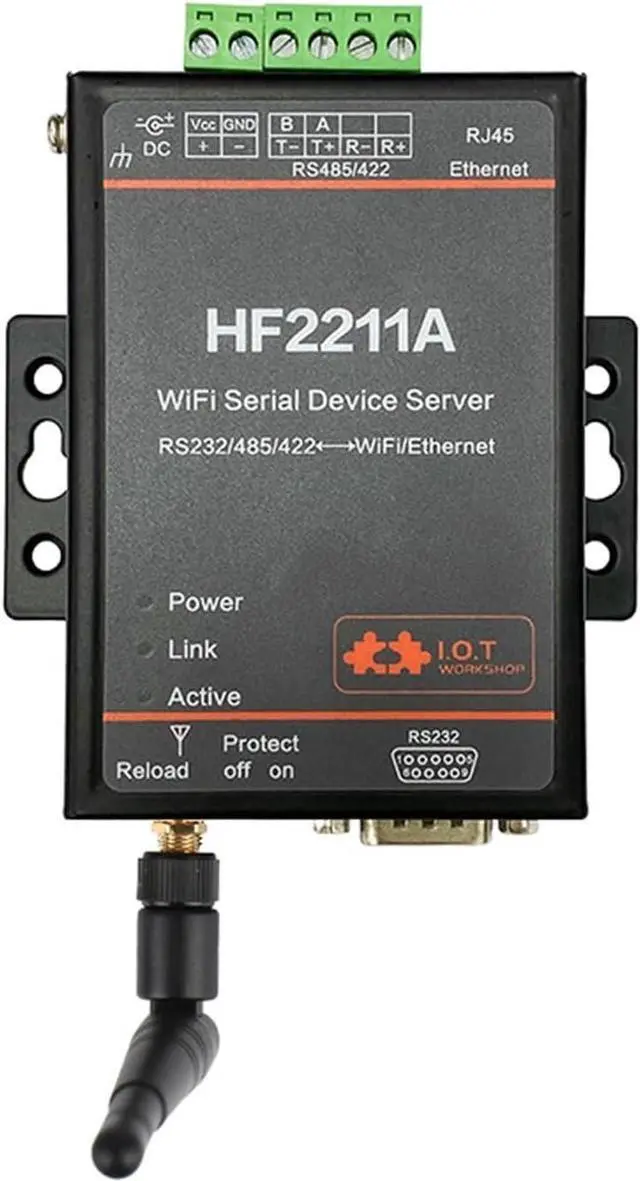 Alt view image 2 of 5 - Serial Device Server RS232/RS485/RS422 Serial Port to Ethernet Converter Module HF2211 HF2211A Available(Power y Cable)