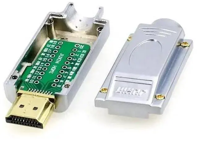 Main image of HDMI Solder-Free Plug Male Head Connector HDMI-Compatible V2.0 Welding Female Connectors 4K HD Line Repair DIY Adapter(B)