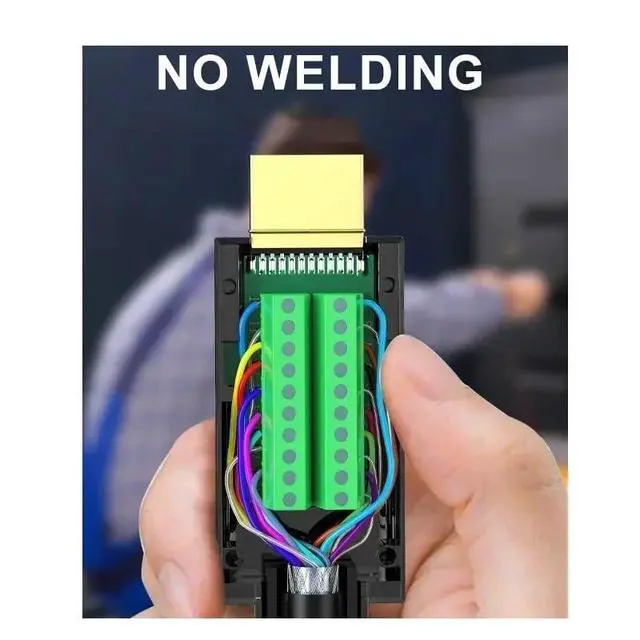 Alt view image 3 of 5 - HDMI Solder-Free Plug Male Head Connector HDMI-Compatible V2.0 Welding Female Connectors 4K HD Line Repair DIY Adapter(B)