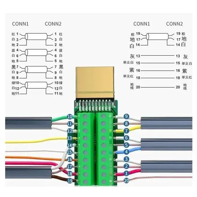 Alt view image 4 of 5 - HDMI Solder-Free Plug Male Head Connector HDMI-Compatible V2.0 Welding Female Connectors 4K HD Line Repair DIY Adapter(B)