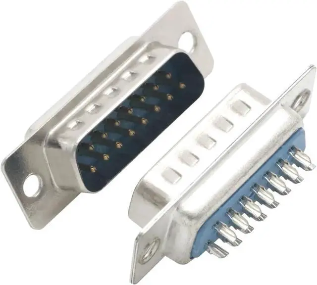 Main image of 5PCS DB9 DB15 DB25 DB37 Hole/Pin Female/Male Blue Welded Connector RS232 Serial Port Socket DB D-SUB Adapter 9/15/25/37 pin(DB15P Male)