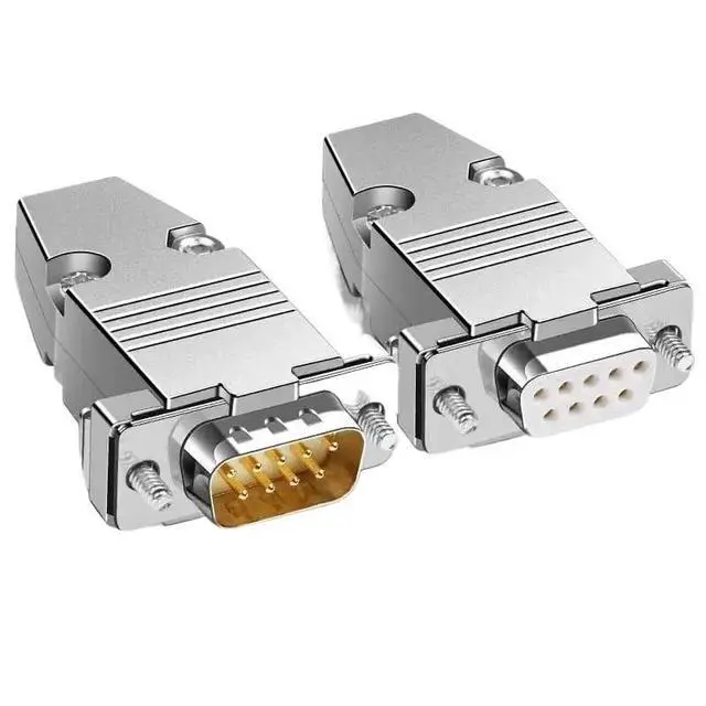 Alt view image 2 of 7 - DB9 Serial Plug Connector 2 Rows Gold-Plated 9 Pin RS232 Connector Male Female DB 9 COM PLC Serial Adapter with Metal Shell(Female)