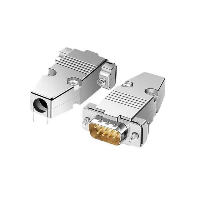 Alt view image 3 of 7 - DB9 Serial Plug Connector 2 Rows Gold-Plated 9 Pin RS232 Connector Male Female DB 9 COM PLC Serial Adapter with Metal Shell(Female)