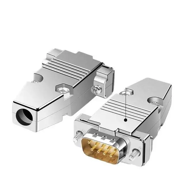 Alt view image 4 of 7 - DB9 Serial Plug Connector 2 Rows Gold-Plated 9 Pin RS232 Connector Male Female DB 9 COM PLC Serial Adapter with Metal Shell(Female)