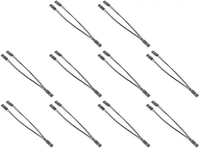 Main image of Terminal Wire 2.54mm Single Female to Dual Male Jumper 10cm 2 Pins for PC Motherboard Power SW/Reset HDD Hard Drive(10PCS)