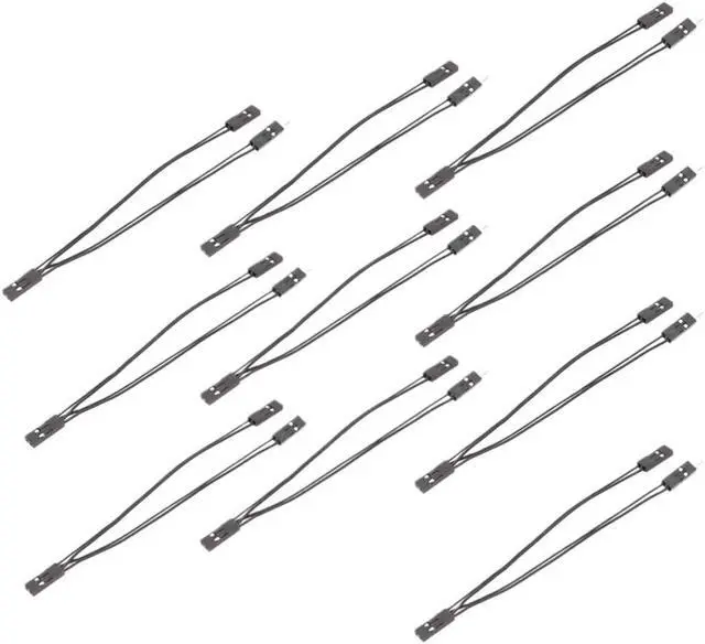 Alt view image 2 of 7 - Terminal Wire 2.54mm Single Female to Dual Male Jumper 10cm 2 Pins for PC Motherboard Power SW/Reset HDD Hard Drive(10PCS)