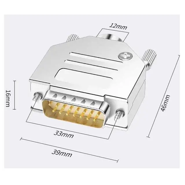 Alt view image 6 of 7 - Industrial Metal DB15 Welding Head Plug Male Female 2-Rows 15 Pin Connector D-SUB HDB15 COM Serial Port Soldering Connectors(F)