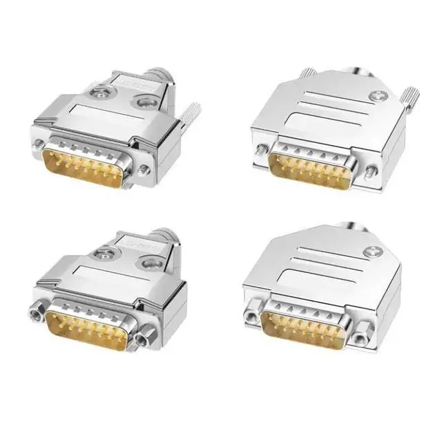 Alt view image 7 of 7 - Industrial Metal DB15 Welding Head Plug Male Female 2-Rows 15 Pin Connector D-SUB HDB15 COM Serial Port Soldering Connectors(F)