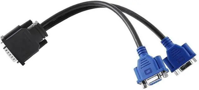 Alt view image 5 of 5 - 2 VGA Female Splitter Adapter Cable, DMS-59 Male to Dual 15 Pin