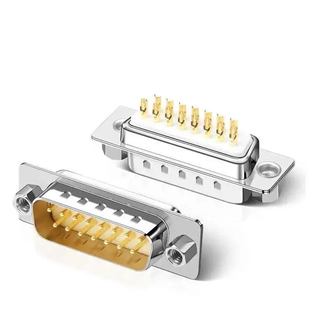 Alt view image 4 of 7 - Industrial Metal DB15 Welding Head Plug Male Female 2-Rows 15 Pin Connector D-SUB HDB15 COM Serial Port Soldering Connectors(F)