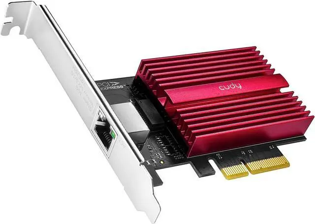Main image of Cudy 10GB PCIe Network Card, 10G Base-T PCIe Adapter, Flow Control, PCIe to 10 Gigabit Ethernet Adapter, Supports Windows 11/10, WindowsServer 2022 and Linux, Including Network Cable