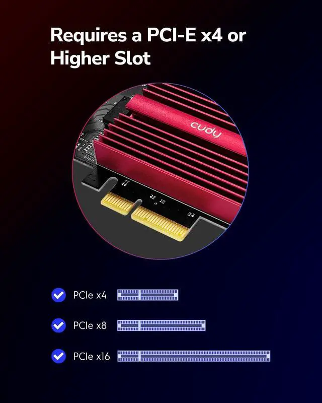Alt view image 4 of 7 - Cudy 10GB PCIe Network Card, 10G Base-T PCIe Adapter, Flow Control, PCIe to 10 Gigabit Ethernet Adapter, Supports Windows 11/10, WindowsServer 2022 and Linux, Including Network Cable