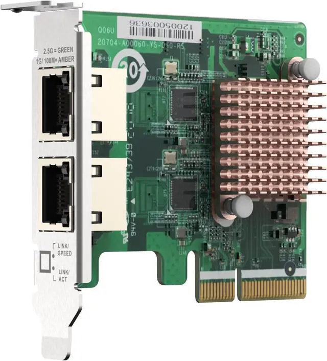 Alt view image 6 of 6 - QNAP QXG-2G2T-I225 Dual Port 2.5GbE 4-Speed Network Card