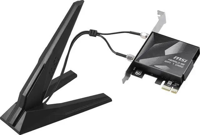 Alt view image 2 of 7 - MSI Herald WiFi 7 PCIe Card for Desktop PC BE9400 Tri-Band, Bluetooth 5.4, 6GHz, MLO, 320MHz, 5.8Gbps