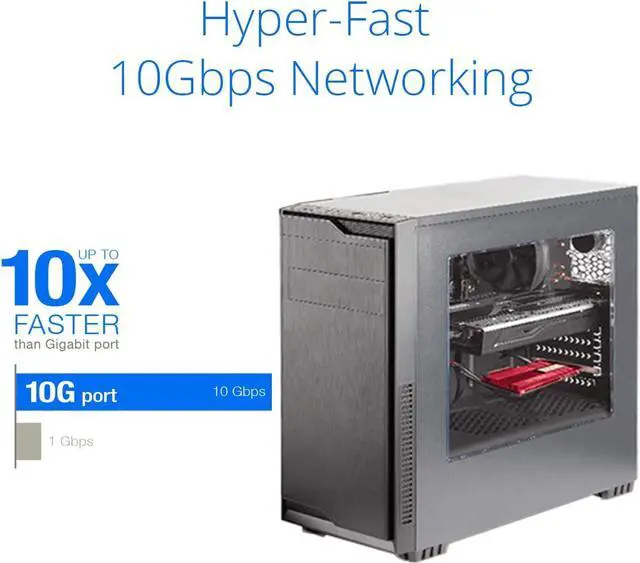 Alt view image 5 of 5 - Asus 10Gbps Gigabit Ethernet PCI Express, Network Adapter PCIe 2.0/3.0 X4 SFP+ Network Card/Ethernet Card Support Fiber Optic (XG-C100F)