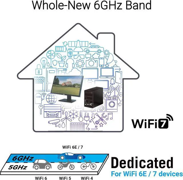 Alt view image 4 of 7 - ASUS BE6500 Tri Band PCI-E WiFi 7 (802.11be). Bluetooth 5.4, WPA3 Network Security, OFDMA and MU-MIMO, MLO, Win 11 only, TAA Compliant