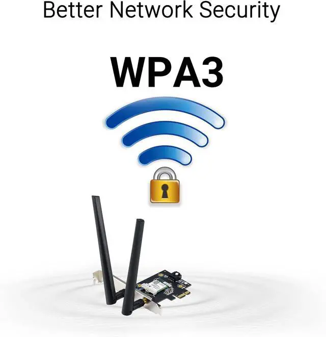 Alt view image 6 of 7 - ASUS BE6500 Tri Band PCI-E WiFi 7 (802.11be). Bluetooth 5.4, WPA3 Network Security, OFDMA and MU-MIMO, MLO, Win 11 only, TAA Compliant