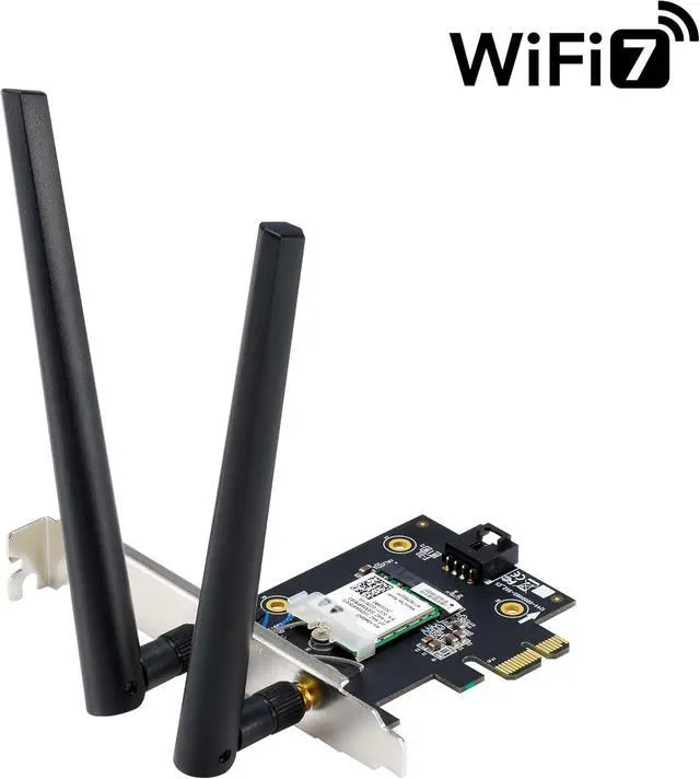 Alt view image 7 of 7 - ASUS BE6500 Tri Band PCI-E WiFi 7 (802.11be). Bluetooth 5.4, WPA3 Network Security, OFDMA and MU-MIMO, MLO, Win 11 only, TAA Compliant