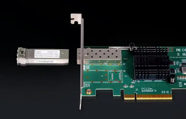 Alt view image 4 of 5 - Sonnet Solo10G SFP+ V2 PCIe Card - Single-Port Optical 10 Gigabit Ethernet PCIe Card with SFP+ Transceiver