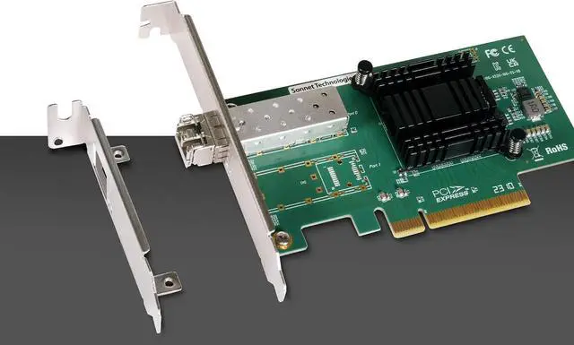 Alt view image 3 of 5 - Sonnet Solo10G SFP+ V2 PCIe Card - Single-Port Optical 10 Gigabit Ethernet PCIe Card with SFP+ Transceiver