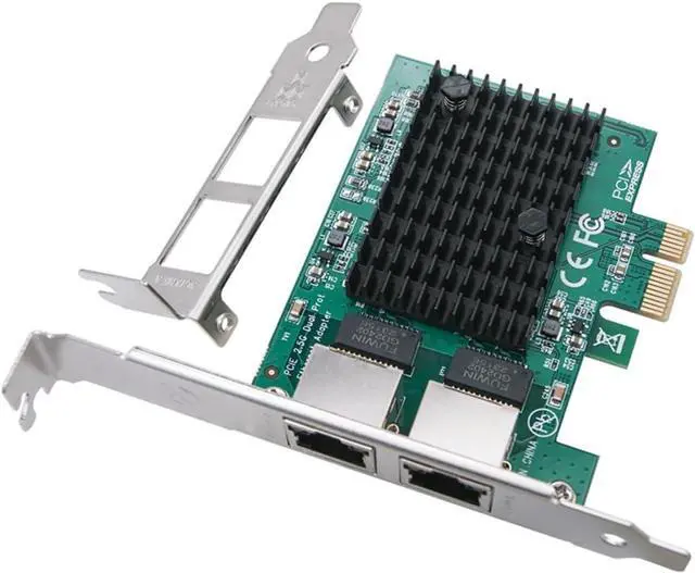 Main image of CY Dual Ports 2500Mbps 2.5Gbps to PCI-E PCI Express 1x GBE Gigabit 1000Mbps Ethernet Network LAN Cable Adapter for Desktop Motherboard