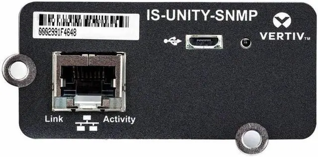 Alt view image 3 of 4 - Vertiv Liebert IntelliSlot Unity - SNMP - Network Card | Remote Monitoring Adapter (IS-UNITY-SNMP)