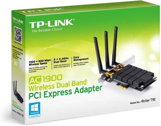 Alt view image 4 of 5 - TP-Link Archer T9E AC1900 Wireless WiFi PCIe Network Adapter Card for PC, with Beamforming and Heatsink Technology