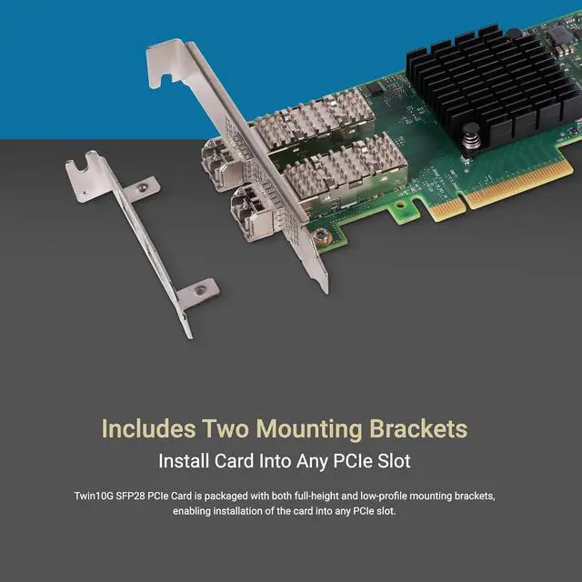 Alt view image 4 of 7 - Sonnet Twin10G SFP28 PCIe Card Optical 10 Gigabit Ethernet