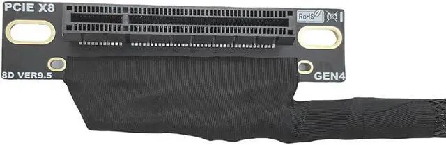Alt view image 3 of 5 - JMT PCIE 4.0 X8 / X16 GPU Extension Cable 16GBS AI Server Adapter Silver-Plated for Graphics Card Network Card (X8 to X8 Right in,30cm)