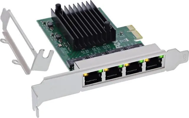 Main image of Inline Quad Gigabit Network Card 4X RJ45 1Gb/s PCIe x1 with Low Profile Bracket 51127B
