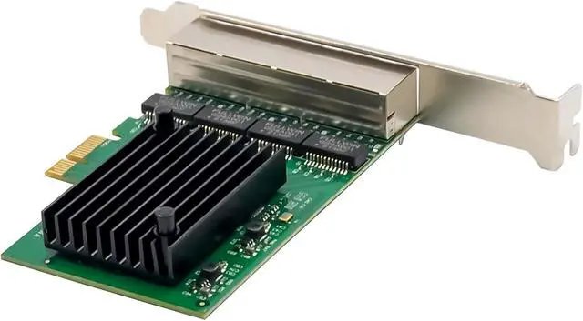 Alt view image 4 of 7 - Inline Quad Gigabit Network Card 4X RJ45 1Gb/s PCIe x1 with Low Profile Bracket 51127B