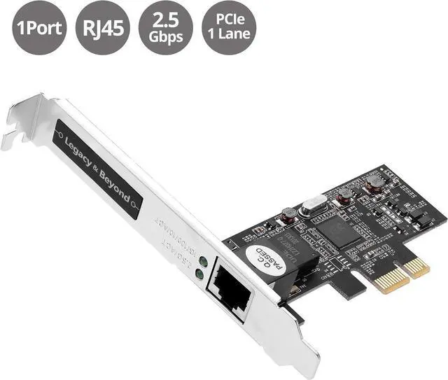 Alt view image 2 of 7 - SIIG Single 2.5G Multi-Gigabit Ethernet PCIe Network Card, LB-GE0611-S1 | PCIe 2.0 x1 to RJ-45, 2.5GBASE-T, NBASE-T, 2500/1000/100/10Mbps, Realtek RTL8125 Chipset