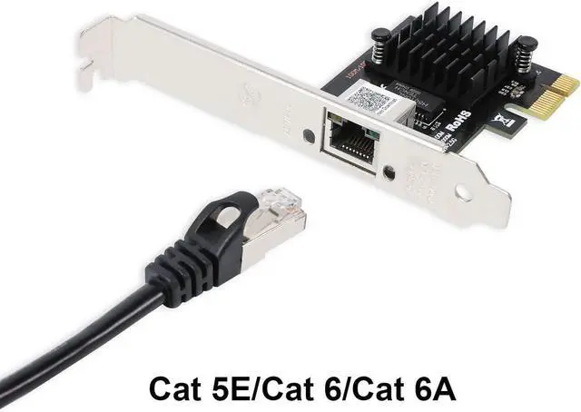 Alt view image 3 of 6 - QSFPTEK 2.5GBase-T PCIe Network Adapter, RTL8125B, 1*RJ45 PCI-E Based Ethernet Network Interface Card, 2.5GBase-T Gigabit NIC with Standard and Low-Profile Brackets Included