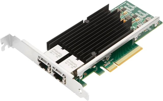 Alt view image 2 of 4 - IO CREST PCIe Dual Port 10GB RJ45 Ethernet LAN Card with Intel X540 Controller, for Windows/Linux/ESX Servers, Compare to Intel X540-T2 (10 Gigabit, 2-Port 10G)