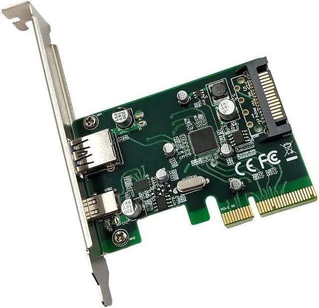 Alt view image 3 of 4 - PCI-E to USB3.1(Type A + Type C) PCI Express Expansion Card USB3.1 Hub Controller Adapter Superspeed 10Gbps Internal 15Pin Power Connector with Asmedia Chipset