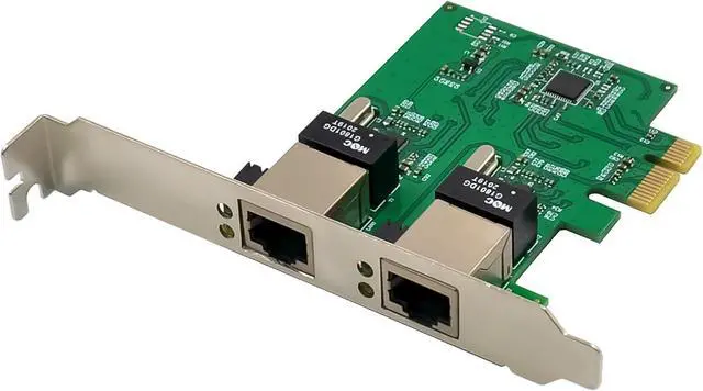 Alt view image 2 of 7 - InLine 51128K Dual Gigabit Network Card with 2X RJ45 PCIe x1 with Low Profile Slot Bracket VLAN Jumbo Frames Energy Efficient
