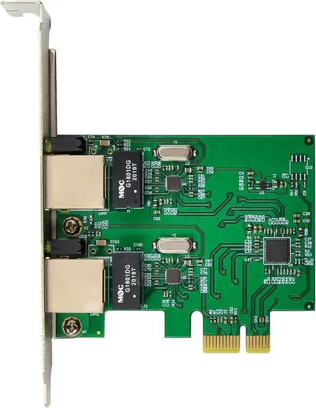 Alt view image 4 of 7 - InLine 51128K Dual Gigabit Network Card with 2X RJ45 PCIe x1 with Low Profile Slot Bracket VLAN Jumbo Frames Energy Efficient