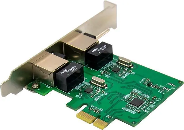 Alt view image 5 of 7 - InLine 51128K Dual Gigabit Network Card with 2X RJ45 PCIe x1 with Low Profile Slot Bracket VLAN Jumbo Frames Energy Efficient