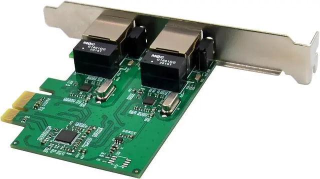 Alt view image 3 of 7 - InLine 51128K Dual Gigabit Network Card with 2X RJ45 PCIe x1 with Low Profile Slot Bracket VLAN Jumbo Frames Energy Efficient