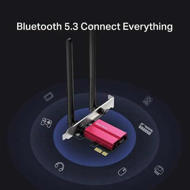 Alt view image 4 of 6 - Mercusys MA86XE Wi-Fi 6E PCIe Network Card AXE5400, Tri-Band Adapter with Bluetooth 5.2, MU-MIMO, OFDMA, WPA3 Encryption Standard, Compatible with Windows 11 and 10