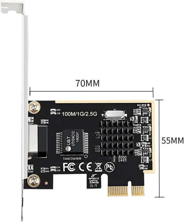 Alt view image 4 of 5 - PCIE Card 2500Mbps Gigabit Network Card 10/100/1000Mbps RTL8125 RJ45 Wired Network Card PCI-E 2.5G Network Adapter LAN Card