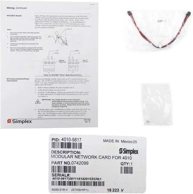 Alt view image 4 of 6 - SIMPLEX 4010-9817 - Modular Network Card for 4010